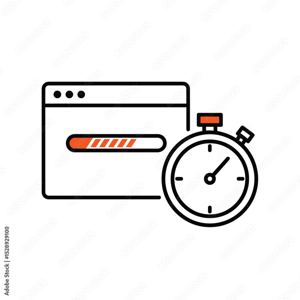 Poster website loading speed optimization icon stopwatch progress bar