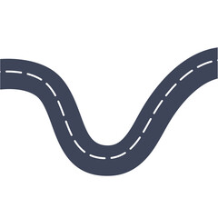Winding road or highway vector illustration 