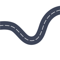 Winding road or highway vector illustration 