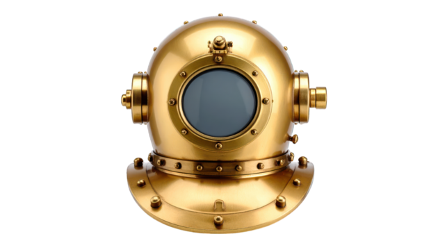 Vintage golden diving helmet
