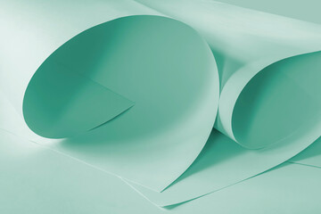 Sheets of paper in green tone. Background for creative design works.