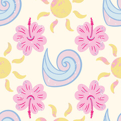 Summer vacation seamless vector pattern design