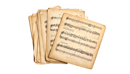 Vintage sheet music stack