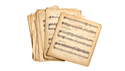 Vintage sheet music stack