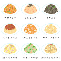 スパゲッティのイラストセット
