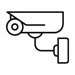 Security camera cctv outline vector surveillance system icon minimalist style