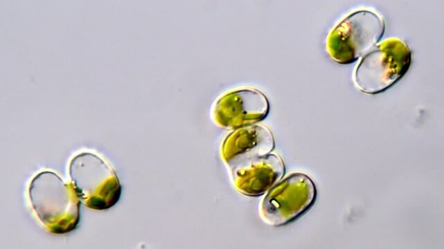 Microscopy, Cosmarium algae cell 1000x