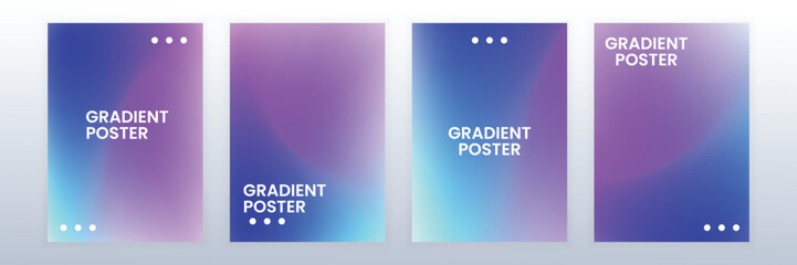 Fototapeta premium Colorful Gradient Poster Set Template 