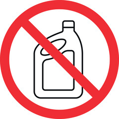 No bleach icon. Bleach not allowed sign Forbidden signs and symbols.