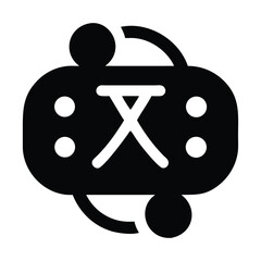 Portable game console vector illustration with joycons and display symbol