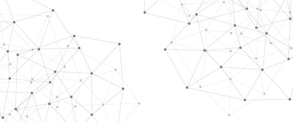 Abstract connecting dots and lines with geometric background. Modern technology connection science, Polygonal structure background. Vector illustration