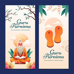 Guru Purnima Vertical Banner Set