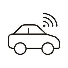 Smart car connectivity line icon self driving autonomous vehicle technology illustration