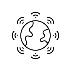 Wireless Globe Icon vector stock illustration