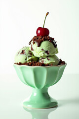 A scoop of creamy pistachio ice cream