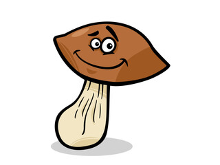 Happy cartoon mushroom character illustration