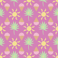 Colorful summer fun seamless vector pattern
