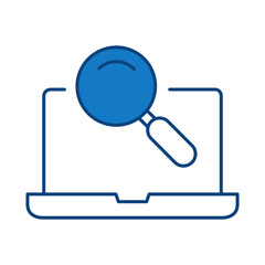 Laptop Blue Line Editable Stroke Icon. PC, Computer Functions, Settings, Technology, Security, Shopping, Wallet, Marketing, Promotion, Communication Collection Vector Illustration.