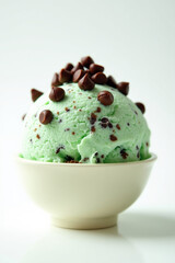 A scoop of creamy pistachio ice cream