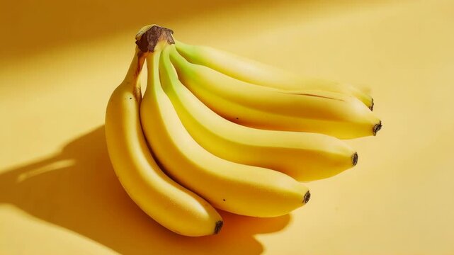 Bunch of bananas on a yellow background