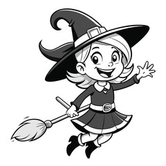 Black and White Cat Illustration Design