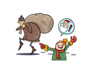 Child exclaims as thief steals santa s bag