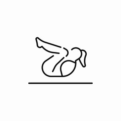 gym crunches icon sign vector