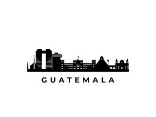 Fototapeta premium Vector Guatemala skyline. Travel Guatemala famous landmarks. Business and tourism concept for presentation, banner, web site.