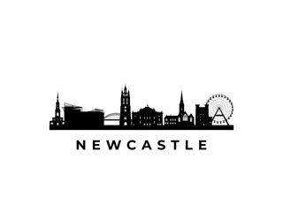 Fototapeta premium Vector Newcastle skyline. Travel Newcastle famous landmarks. Business and tourism concept for presentation, banner, web site.