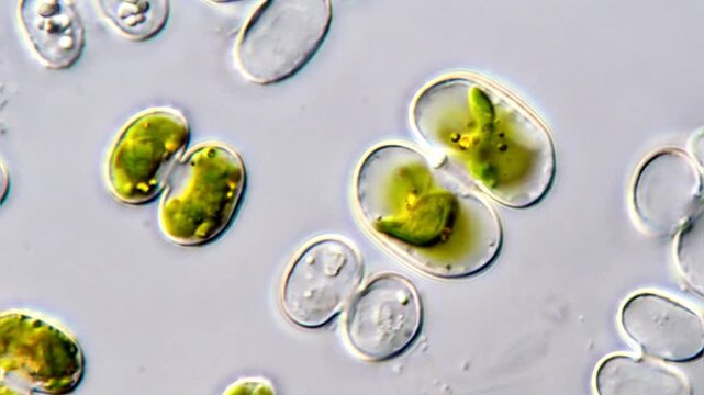 Cosmarium algae, Mircoscopic view 1000x 