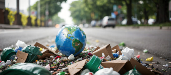 Environmental problem, environmental pollution, planet Earth, eco-recycling, eco-consciousness