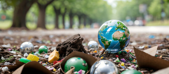 Environmental problem, environmental pollution, planet Earth, eco-recycling, eco-consciousness