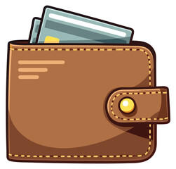 Wallet with Money Icon Finance Cash Payment Vector