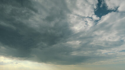 Dynamic and Artistic Cloud Formation Beautifully Captured in a Serene and Tranquil Sky Time lapse.