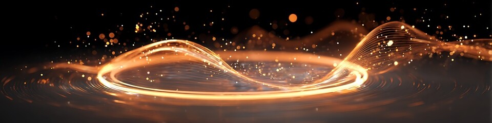 orange glowing sci-fi wireless charging pad radiating charge aura translucent energy wave design with floating sparks and digital background
