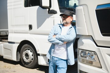 Portrait of a senior truck driver