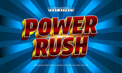 power rush editable text effect with a race and sport text style