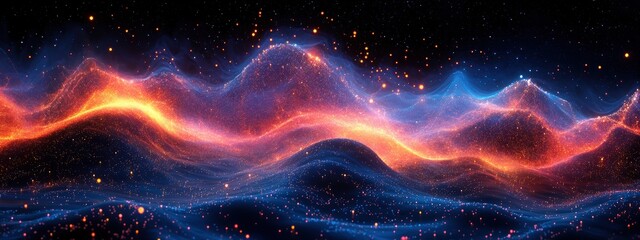 Abstract Glowing Data Points AI Machine Learning Background