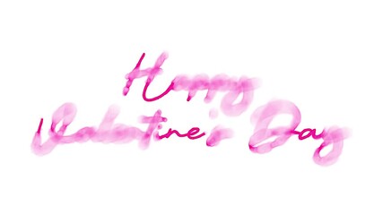Happy  Valentine's Day Text Animation With Watercolor Effect. watercolor texture motion animation
