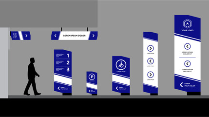 Exterior and interior signage template set corporate identity