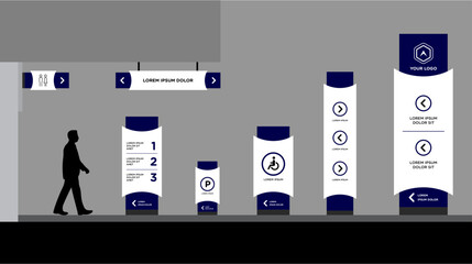 Exterior and interior signage template set corporate identity