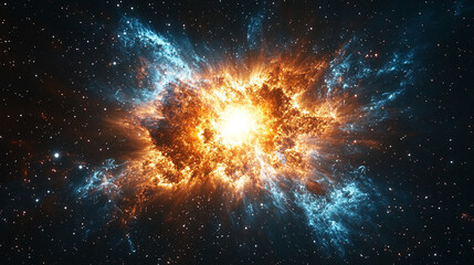 Fiery Stellar Explosion in Deep Space