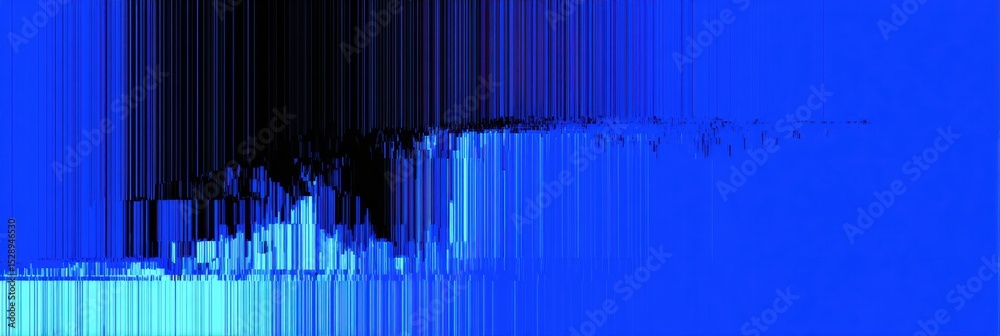 Aufkleber Visual Representation of Blue Screen Error With Pixel Glitches and Minimal Left Margin Creating a Striking Contrast in Digital Display