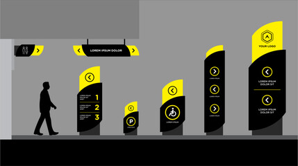 Exterior and interior signage template set corporate identity