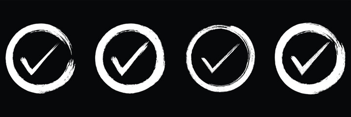 Check mark. Hand painted grunge brush tick symbol design element. check mark/OK , symbols YES  for vote, decision, election choice . Vector illustrator