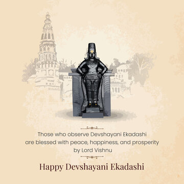 Happy Devshayani or Ashadhi Ekadashi in Pandharpur Illustration