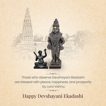 Happy Devshayani or Ashadhi Ekadashi in Pandharpur with Vitthal Murti and Tukaram Maharaj