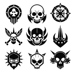 Abstract Vector Design with Geometric Shapes and Colorful Elements on a White Background