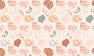 	Hand-drawn abstract collage seamless pattern with various textures