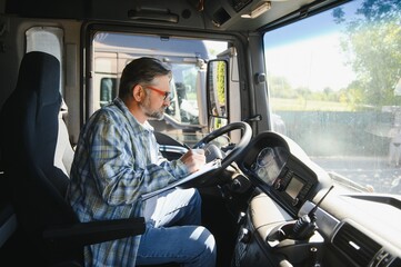 Portrait of a senior truck driver